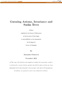 Guessing Axioms, Invariance and Suslin Trees
