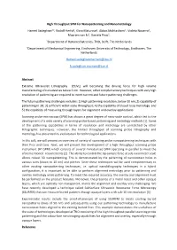 High Throughput SPM for Nanopatterning and Nanometrology