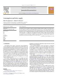 Journal of Econometrics Consumption and Labor Supply