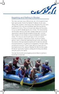 Kayaking and Rafting in Bhutan