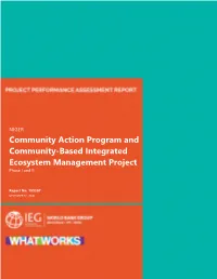 NIGER Community Action Program and Community-Based Integrated Ecosystem Management Project Phase I and II