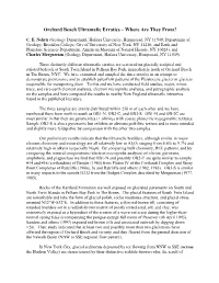 Orchard Beach Ultramafic Erratics – Where Are They From?