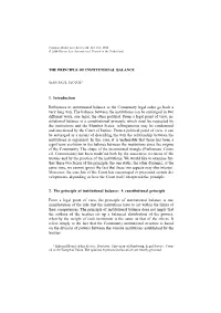 The Principle of Institutional Balance