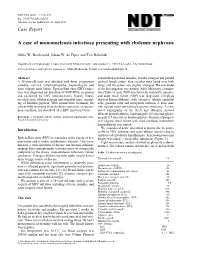 A Case of Mononucleosis Infectiosa Presenting with Cholemic Nephrosis