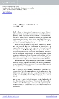 Anselm Edited by Brian Davies and Brian Leftow Frontmatter More Information