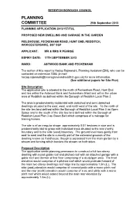 2013-157-FUL Fieldhouse, Feckenham Rd, Hunt End Final Draft