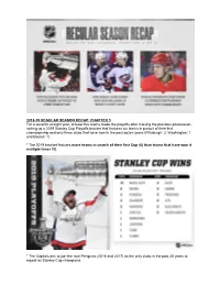 2018-19 REGULAR SEASON RECAP: CHAPTER 3 for a Seventh