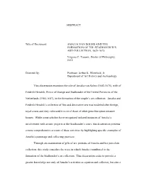 ABSTRACT Title of Document: AMALIA VAN SOLMS and THE
