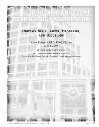 Curtain Wall Issues, Problems and Solutions