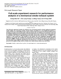 Full-Scale Experiment Research for Performance Analysis of a Mechanical Smoke Exhaust System