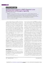 Germline Polymorphisms in RNF31 Regulate Linear Ubiquitination And