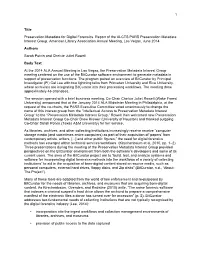 Preservation Metadata for Digital Forensics