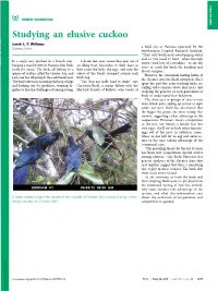 Studying an Elusive Cuckoo Sarah C