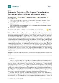 Automatic Detection of Freshwater Phytoplankton Specimens in Conventional Microscopy Images