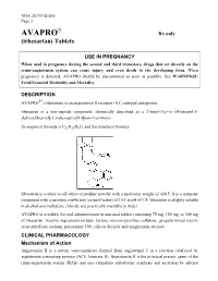 AVAPRO Rx Only (Irbesartan) Tablets