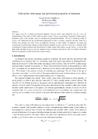 Dark Matter, Dark Energy and Gravitational Proprieties of Antimatter