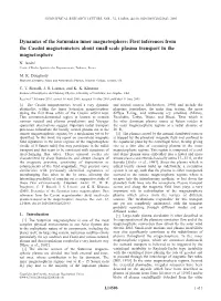 Dynamics of the Saturnian Inner Magnetosphere: First Inferences from the Cassini Magnetometers About Small-Scale Plasma Transport in the Magnetosphere N