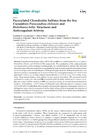 Fucosylated Chondroitin Sulfates from the Sea Cucumbers Paracaudina Chilensis and Holothuria Hilla: Structures and Anticoagulant Activity