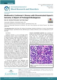 Multicentric Castleman's Disease with Disseminated Kaposi's Sarcoma