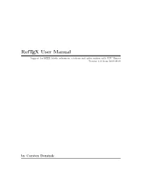 Reftex User Manual Support for Latex Labels, References, Citations and Index Entries with GNU Emacs Version 4.34 from 2009-08-09