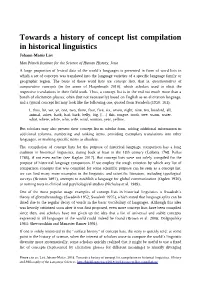 Towards a History of Concept List Compilation in Historical Linguistics