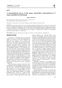 A Nomenclatural Survey of the Genus Amaranthus (Amaranthaceae) 9: Names Published by Roxburgh
