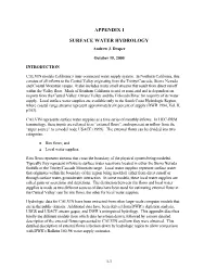 Appendix I Surface Water Hydrology