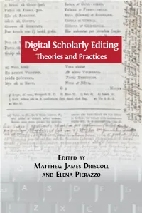 Digital Scholarly Editing Theories and Practices