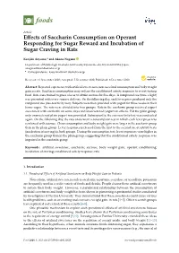 Effects of Saccharin Consumption on Operant Responding for Sugar