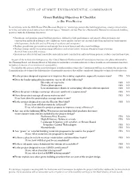 Green Building Objectives & Checklist