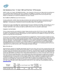 Intel Introduces Core™ I7, Xeon® 3400 and First Core™ I5 Processors