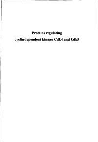 Proteins Regulating Cyclin Dependent Kinases Cdk4 and Cdk5