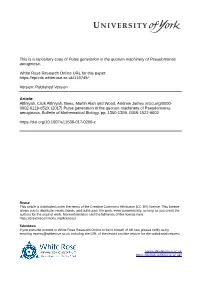 Pulse Generation in the Quorum Machinery of Pseudomonas Aeruginosa