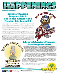 Summer Reading Program 2016: Get in the Game