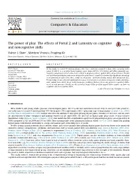 The Effects of Portal 2 and Lumosity on Cognitive and Noncognitive Skills
