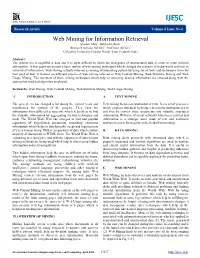 Web Mining for Information Retrieval
