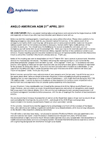 Anglo American AGM Transcript