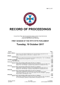 Record of Proceedings
