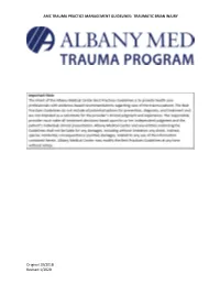 Amc Trauma Practice Management Guidelines: Traumatic Brian Injury