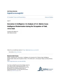 An Analysis of US Marine Corps Intelligence Modernization During