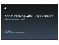 App Publishing with Itunes Connect Review and What’S New