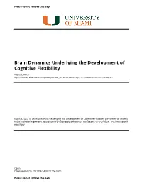 Brain Dynamics Underlying the Development of Cognitive Flexibility