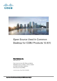 Open Source Used in Common Desktop for CCBU Products 12.0(1)