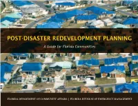 Post-Disaster Redevelopment Planning