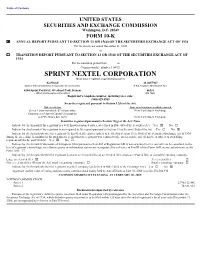 SPRINT NEXTEL CORPORATION (Exact Name of Registrant As Specified in Its Charter)