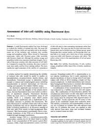 Assessment of Islet Cell Viability Using Fluorescent Dyes