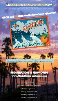 Conference Program Is Subject to Change