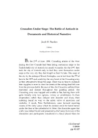Crusaders Under Siege: the Battle of Antioch in Documents And