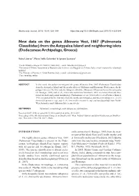 New Data on the Genus Albinaria Vest, 1867 (Pulmonata Clausiliidae) from the Astypalea Island and Neighboring Islets (Dodecanese Archipelago, Greece)