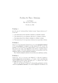 Problem Set Three: Relations